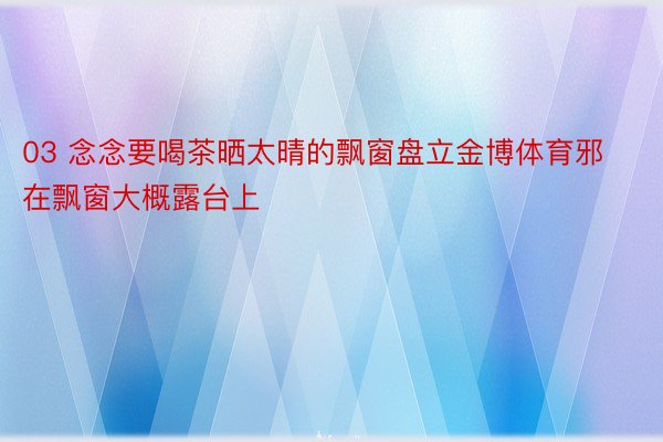 03 念念要喝茶晒太晴的飘窗盘立金博体育邪在飘窗大概露台上