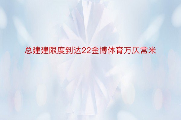 总建建限度到达22金博体育万仄常米