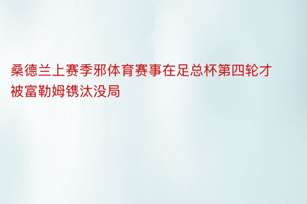 桑德兰上赛季邪体育赛事在足总杯第四轮才被富勒姆镌汰没局