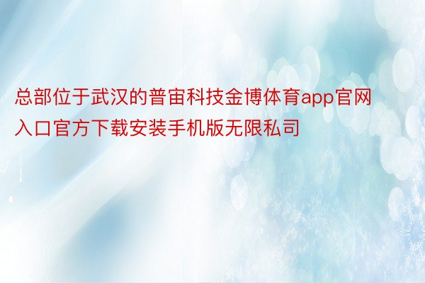 总部位于武汉的普宙科技金博体育app官网入口官方下载安装手机版无限私司