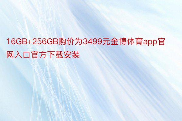 16GB+256GB购价为3499元金博体育app官网入口官方下载安装