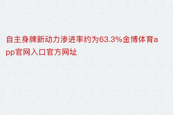 自主身牌新动力渗进率约为63.3%金博体育app官网入口官方网址